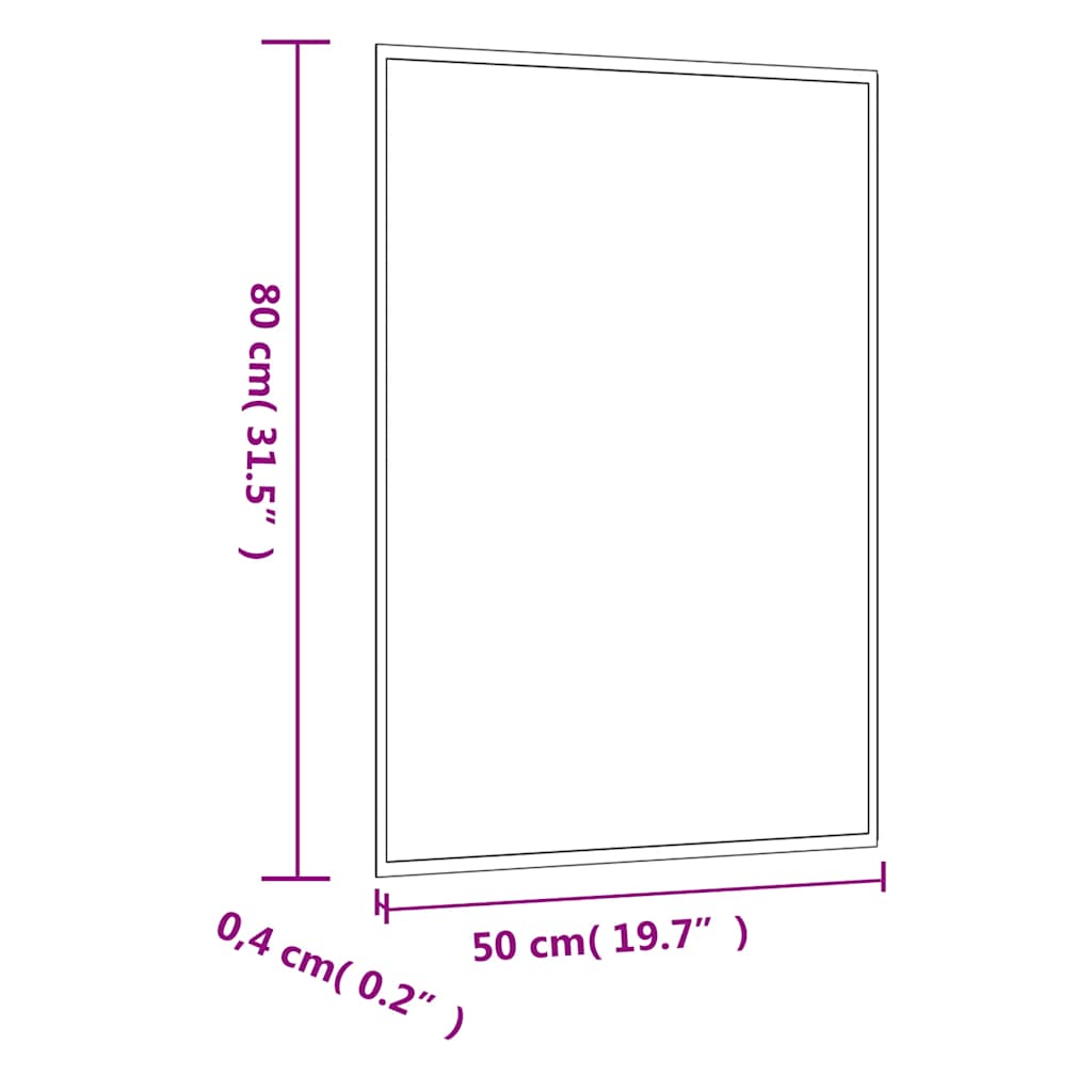 vidaXL Καθρέφτης Επιτοίχιος Ορθογώνιος 50 x 80 εκ.