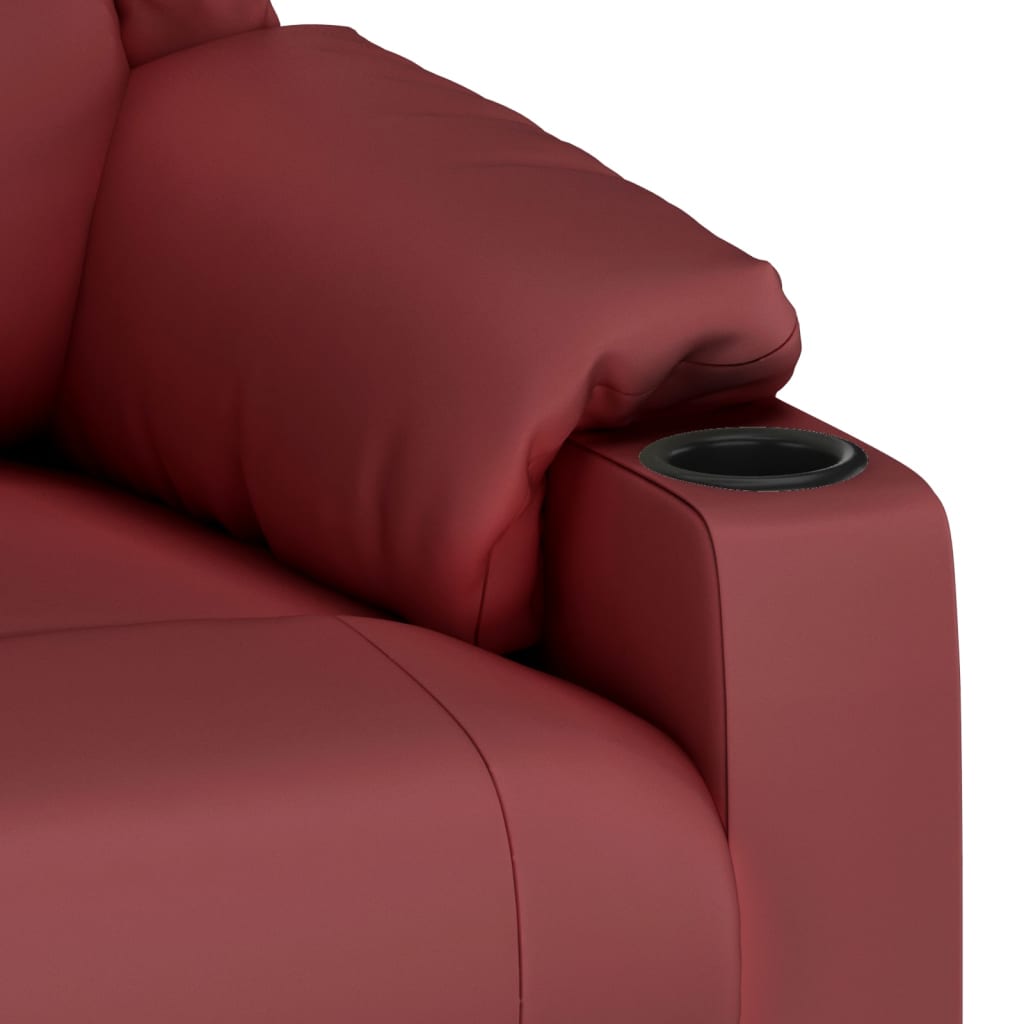 vidaXL Πολυθρόνα με Ανύψωση Μπορντό από Συνθετικό Δέρμα