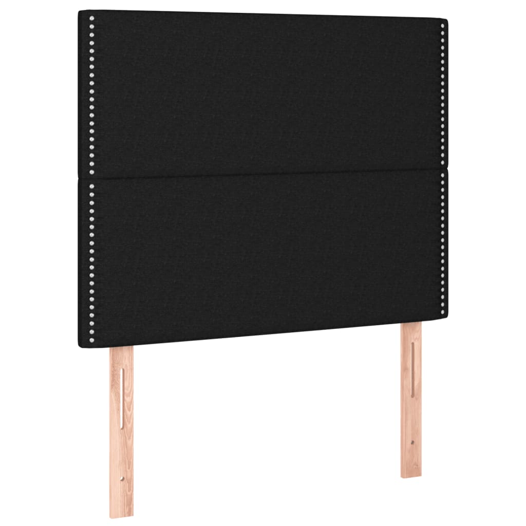vidaXL Κρεβάτι Boxspring με Στρώμα Μαύρο 90x200 εκ. Υφασμάτινο