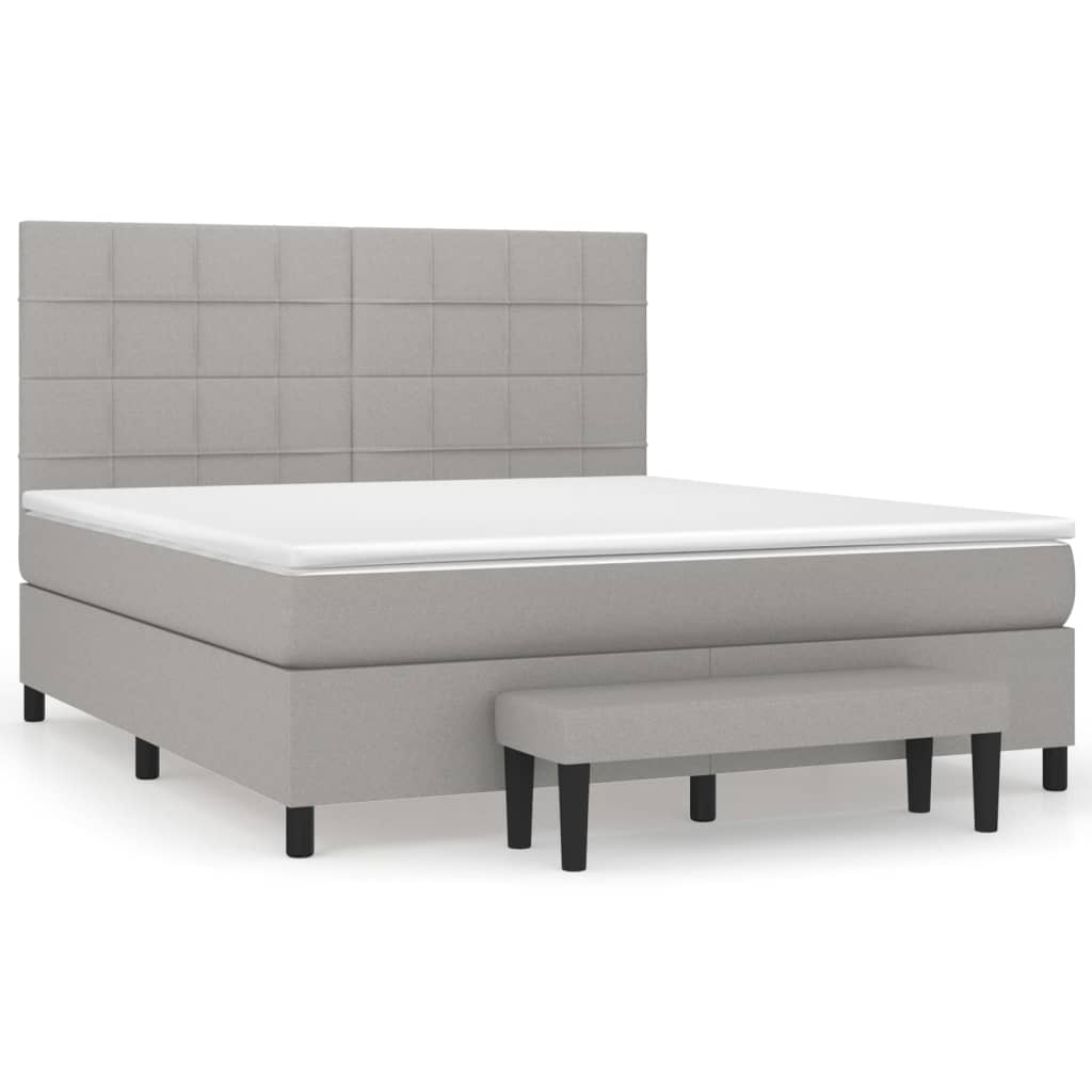vidaXL Κρεβάτι Boxspring με Στρώμα Αν. Πράσινο 160x200εκ Υφασμάτινο