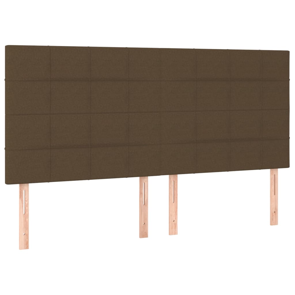 vidaXL Κρεβάτι Boxspring με Στρώμα Σκούρο Καφέ 180x200 εκ Υφασμάτινο