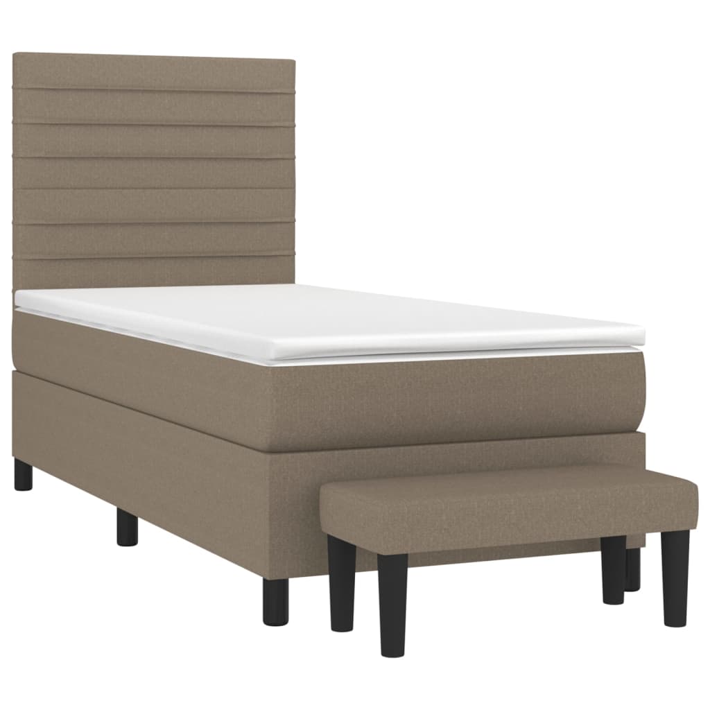 vidaXL Κρεβάτι Boxspring με Στρώμα Taupe 80x200 εκ. Υφασμάτινο