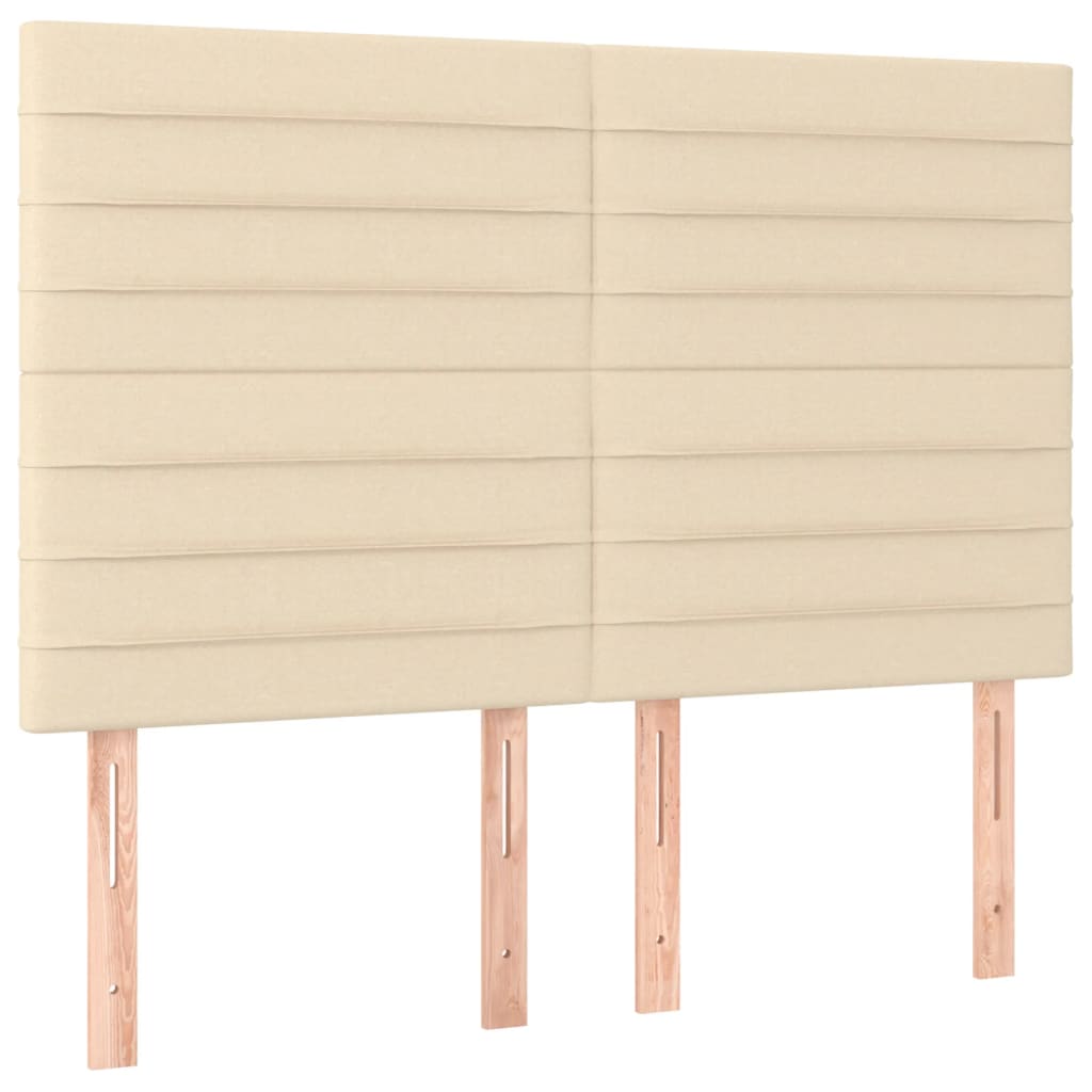 vidaXL Κρεβάτι Boxspring με Στρώμα Κρεμ 140x200 εκ. Υφασμάτινο