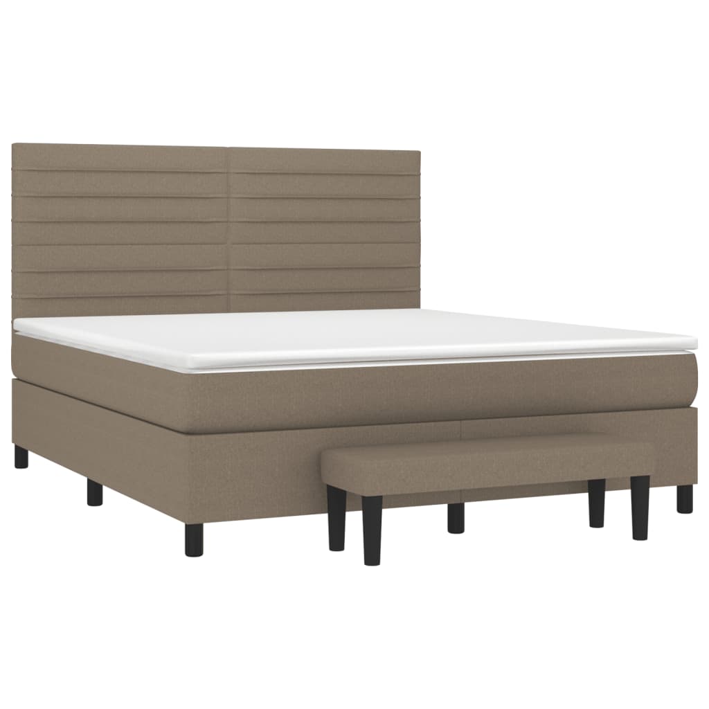 vidaXL Κρεβάτι Boxspring με Στρώμα Taupe 160x200 εκ. Υφασμάτινο