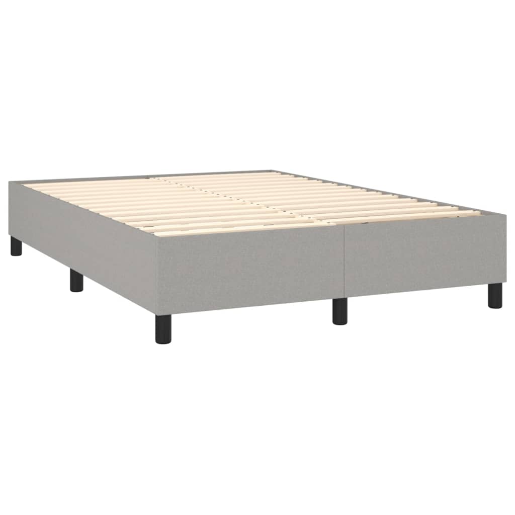 vidaXL Κρεβάτι Boxspring με Στρώμα Ανοιχτό Γκρι 140x200 εκ. Υφασμάτινο