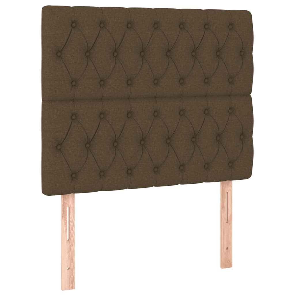 vidaXL Κρεβάτι Boxspring με Στρώμα Σκούρο Καφέ 90x200 εκ. Υφασμάτινο