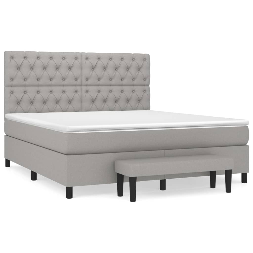 vidaXL Κρεβάτι Boxspring με Στρώμα Αν. Πράσινο 160x200εκ Υφασμάτινο