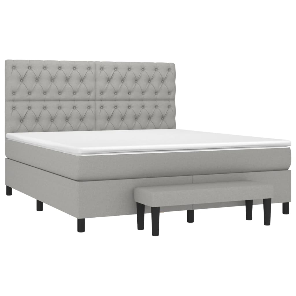vidaXL Κρεβάτι Boxspring με Στρώμα Αν. Πράσινο 160x200εκ Υφασμάτινο