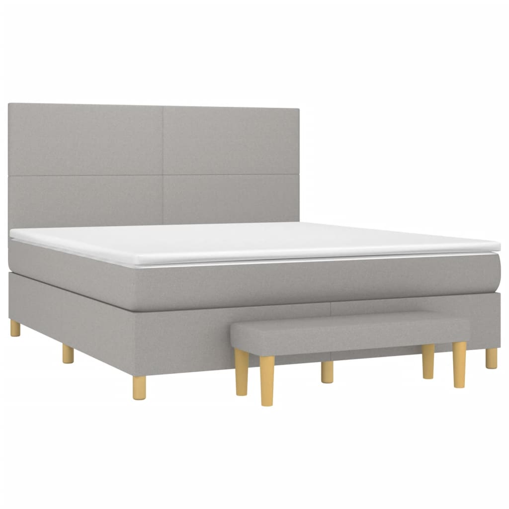 vidaXL Κρεβάτι Boxspring με Στρώμα Αν. Πράσινο 160x200εκ Υφασμάτινο