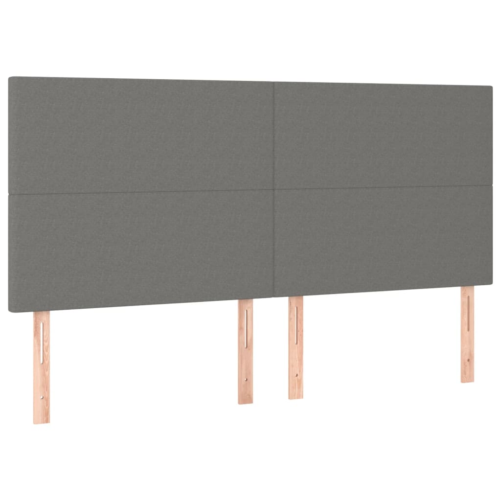 vidaXL Κρεβάτι Boxspring με Στρώμα Σκούρο Γκρι 160x200 εκ Υφασμάτινο