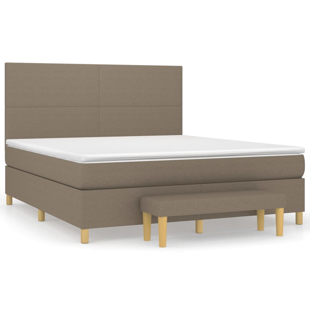 vidaXL Κρεβάτι Boxspring με Στρώμα Taupe 160x200 εκ. Υφασμάτινο