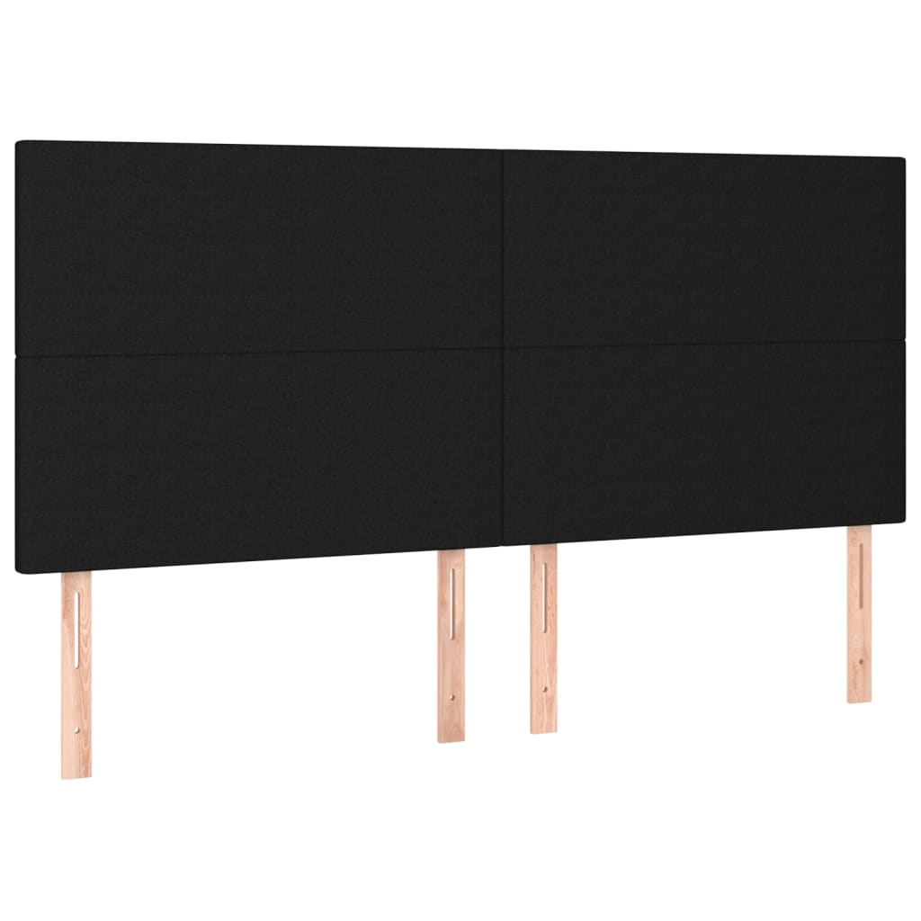 vidaXL Κρεβάτι Boxspring με Στρώμα Μαύρο 180x200 εκ. Υφασμάτινο