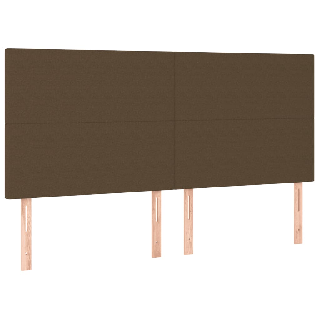 vidaXL Κρεβάτι Boxspring με Στρώμα Σκούρο Καφέ 200x200 εκ. Υφασμάτινο