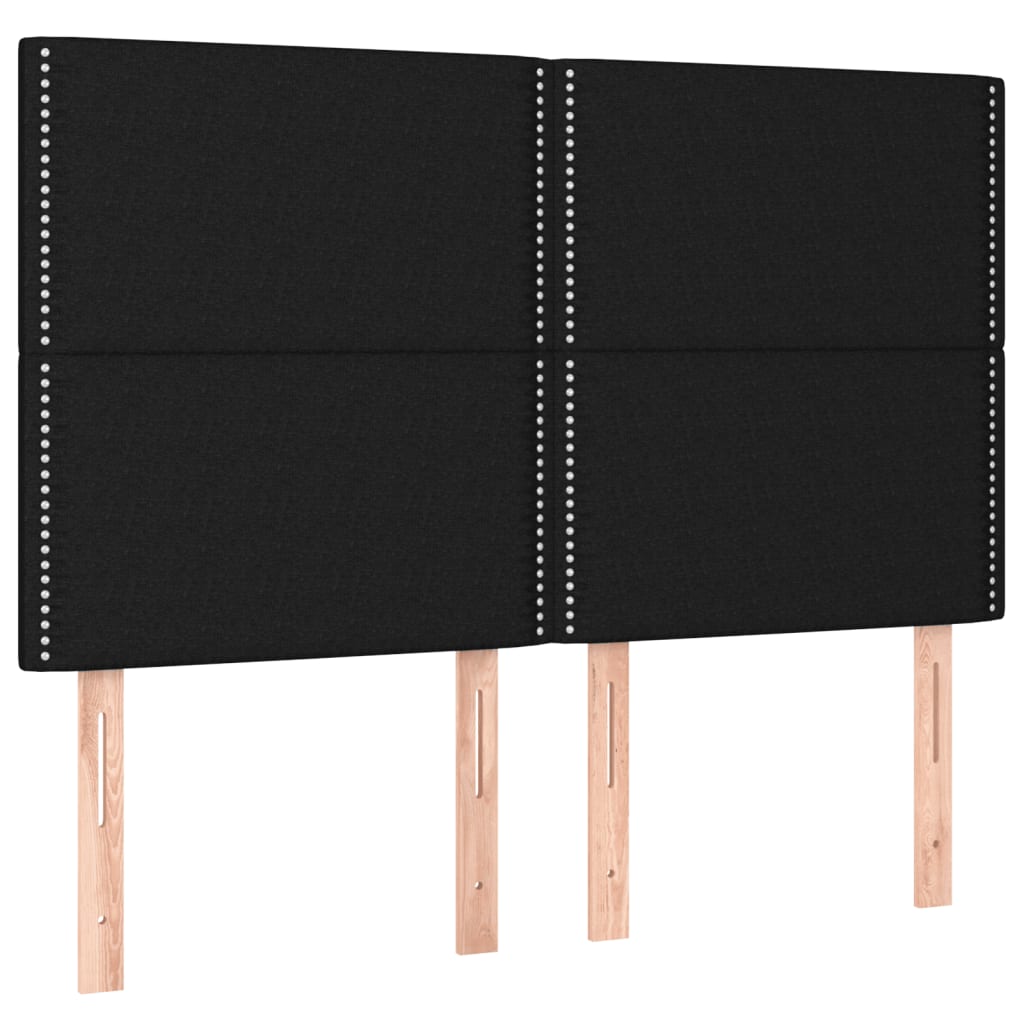 vidaXL Κρεβάτι Boxspring με Στρώμα Μαύρο 140x190 εκ. Υφασμάτινο