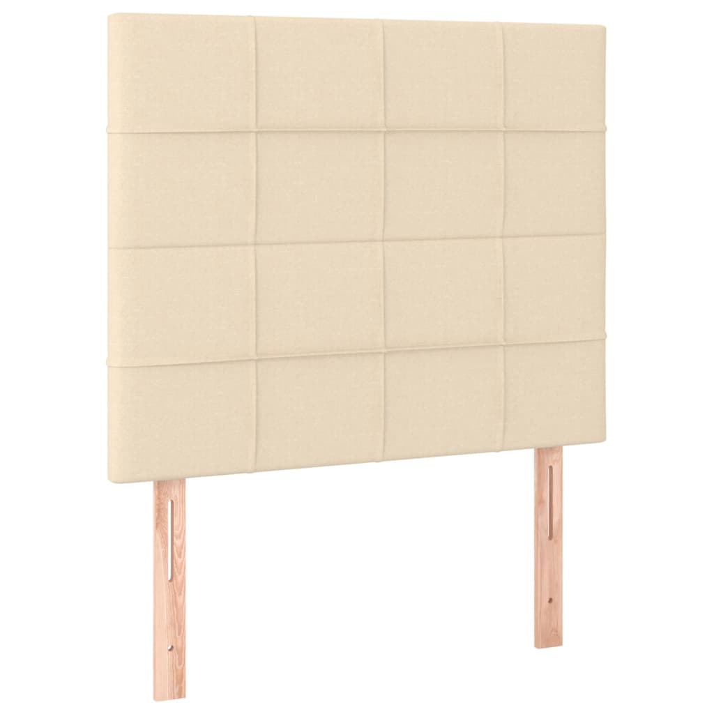 vidaXL Κρεβάτι Boxspring με Στρώμα Κρεμ 90x200 εκ.Υφασμάτινο