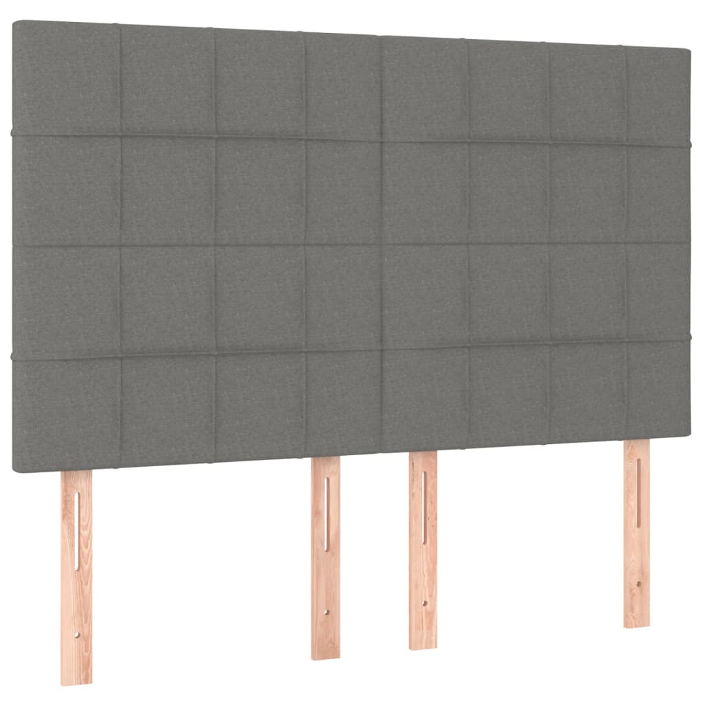 vidaXL Κρεβάτι Boxspring με Στρώμα Σκούρο Γκρι 140x200 εκ Υφασμάτινο