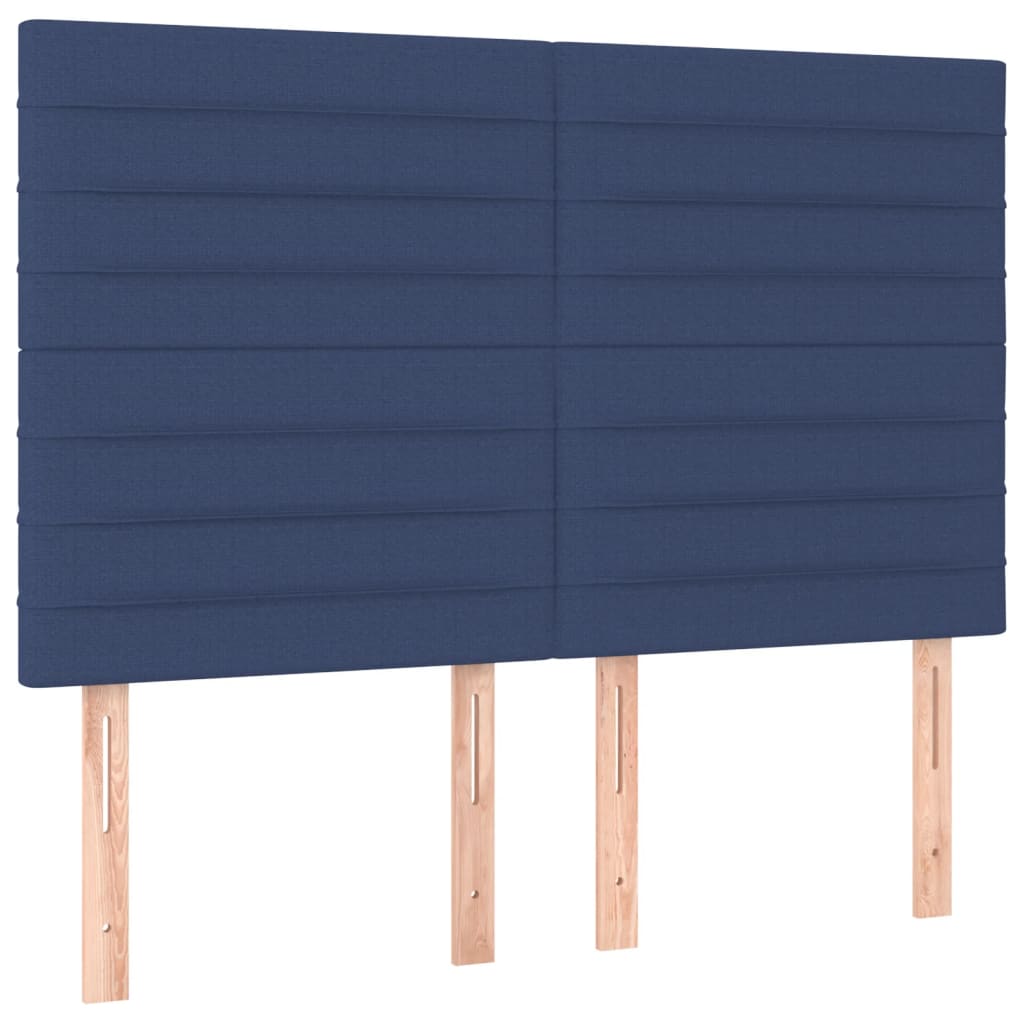 vidaXL Κρεβάτι Boxspring με Στρώμα Μπλε 140x190 εκ. Υφασμάτινο