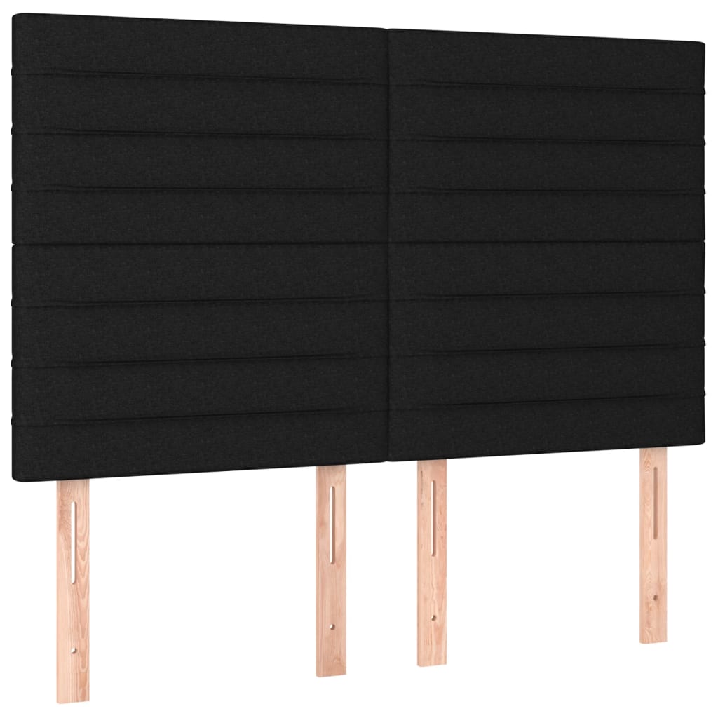 vidaXL Κρεβάτι Boxspring με Στρώμα Μαύρο 140x200 εκ. Υφασμάτινο