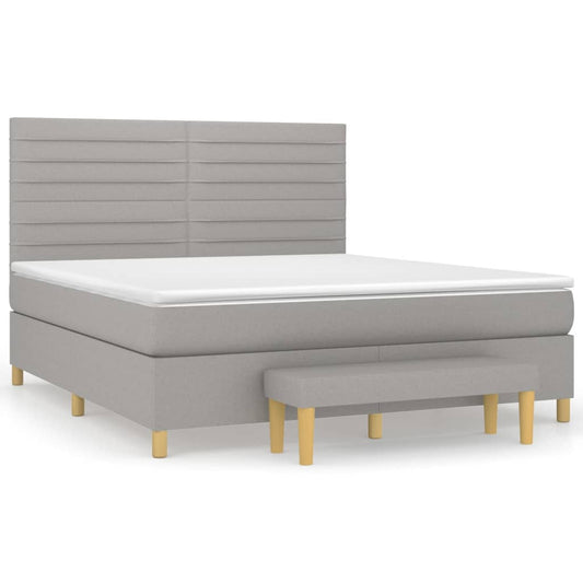 vidaXL Κρεβάτι Boxspring με Στρώμα Αν. Πράσινο 160x200εκ Υφασμάτινο