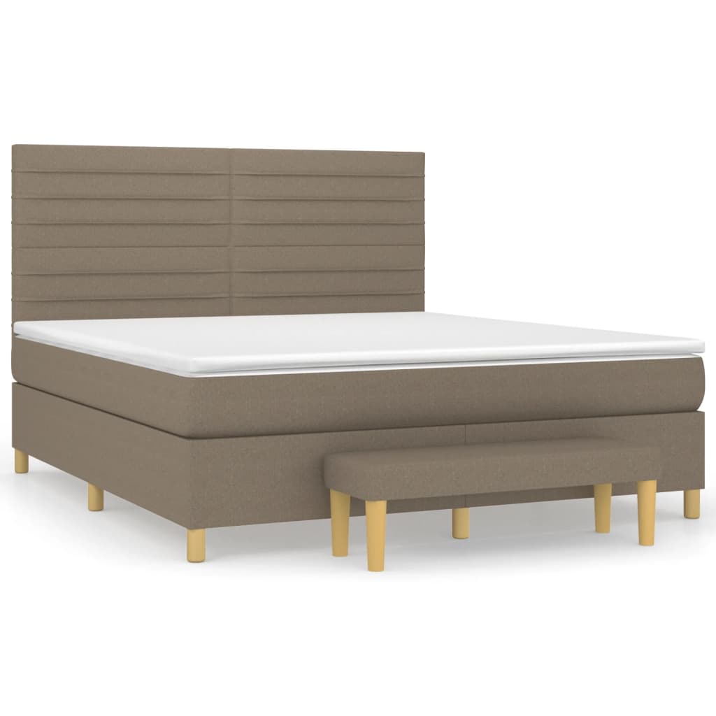 vidaXL Κρεβάτι Boxspring με Στρώμα Taupe 160x200 εκ. Υφασμάτινο