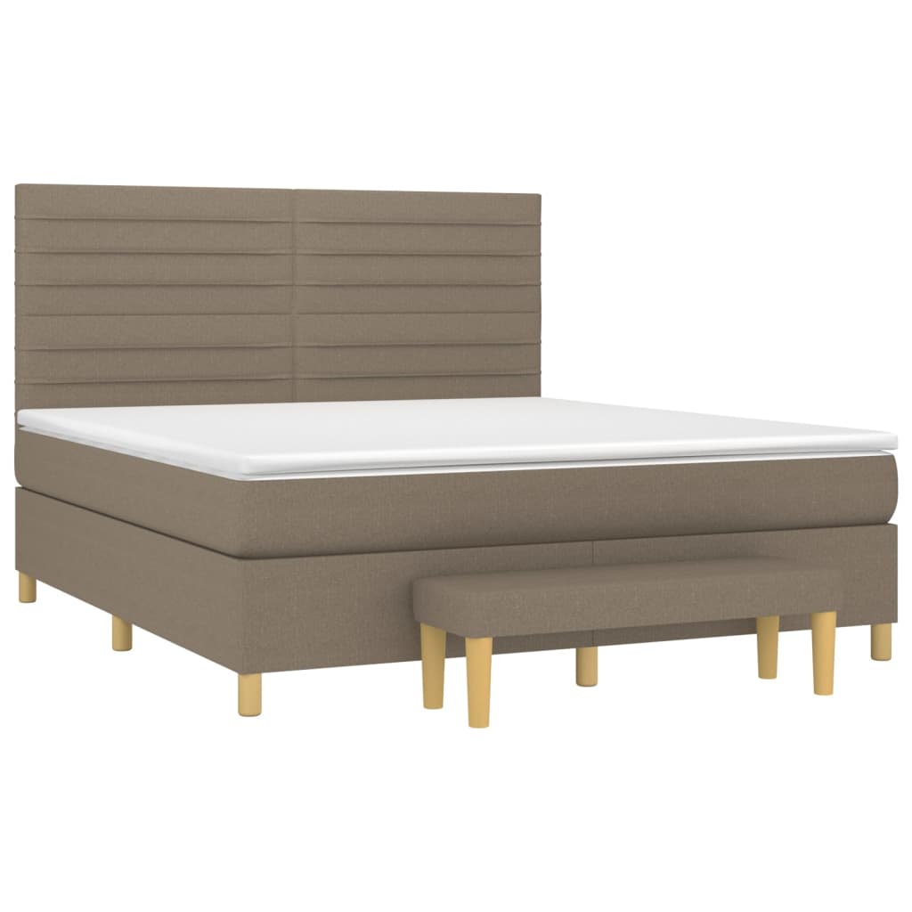 vidaXL Κρεβάτι Boxspring με Στρώμα Taupe 160x200 εκ. Υφασμάτινο