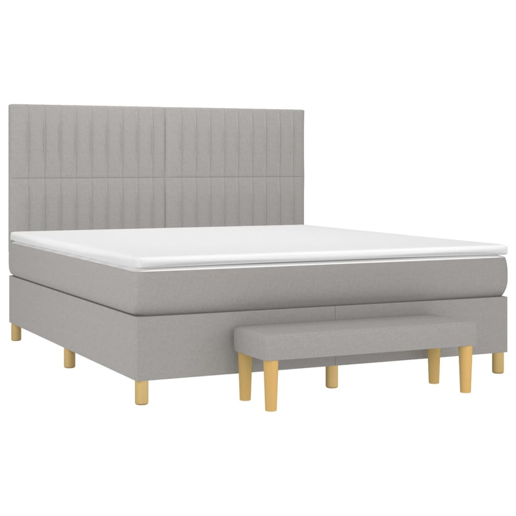 vidaXL Κρεβάτι Boxspring με Στρώμα Αν. Πράσινο 160x200εκ Υφασμάτινο