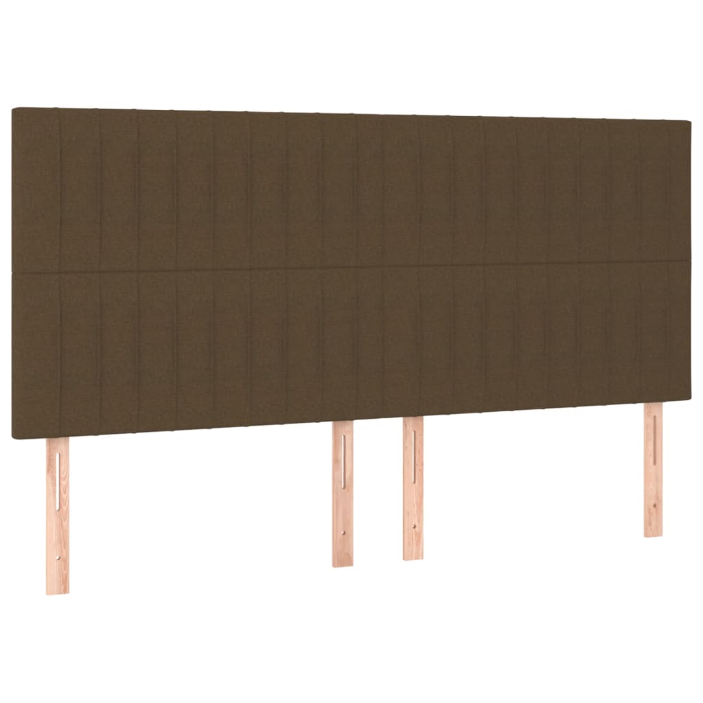 vidaXL Κρεβάτι Boxspring με Στρώμα Σκούρο Καφέ 160x200 εκ Υφασμάτινο