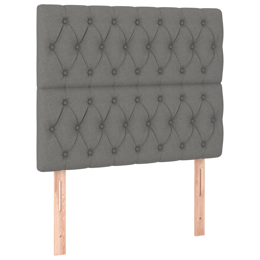 vidaXL Κρεβάτι Boxspring με Στρώμα Σκούρο Γκρι 120x200 εκ. Υφασμάτινο