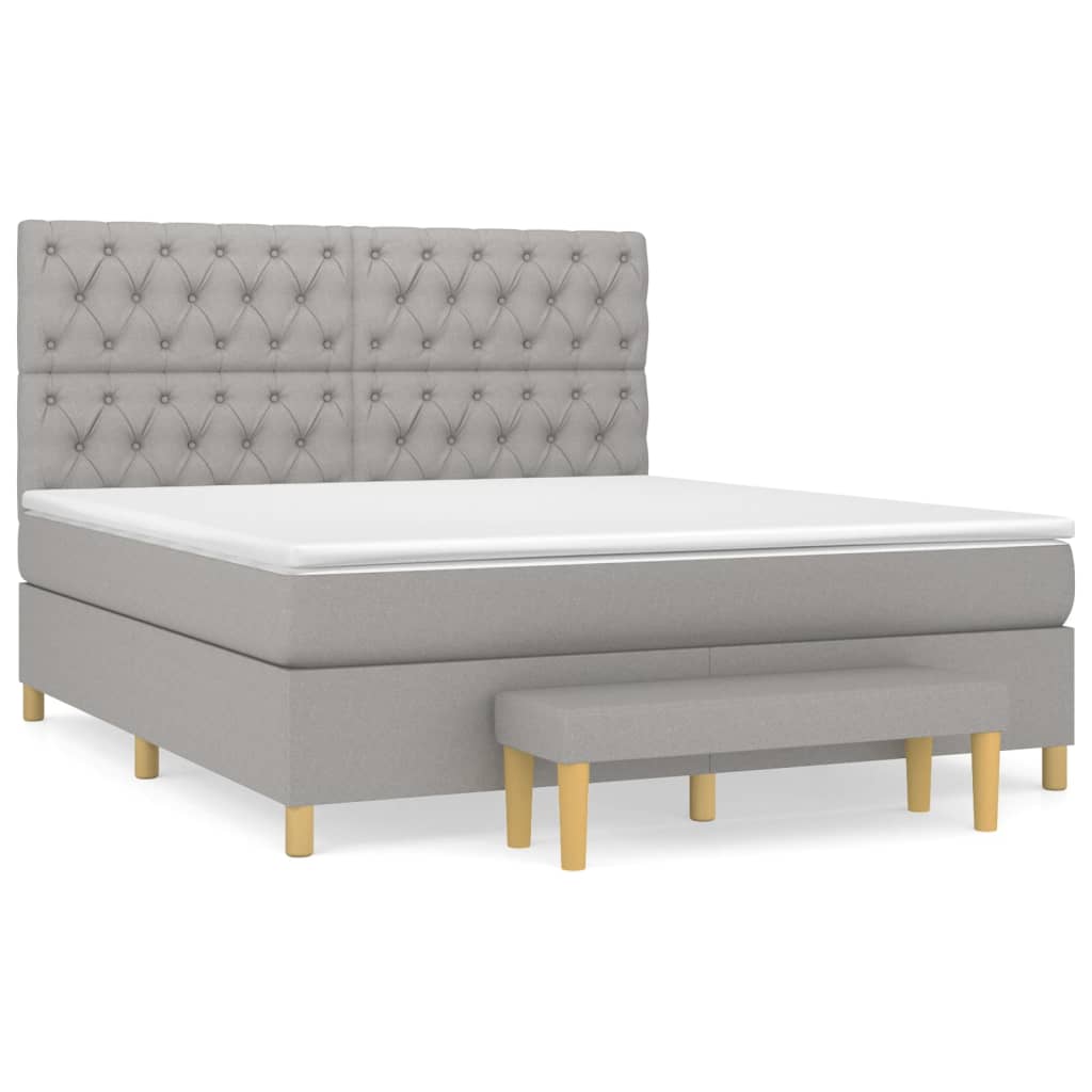 vidaXL Κρεβάτι Boxspring με Στρώμα Αν. Πράσινο 160x200εκ Υφασμάτινο