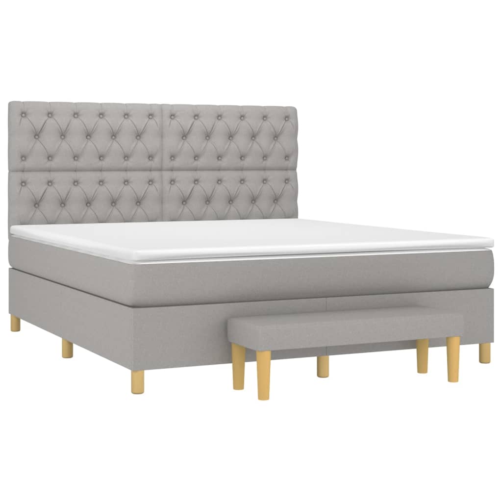 vidaXL Κρεβάτι Boxspring με Στρώμα Αν. Πράσινο 160x200εκ Υφασμάτινο