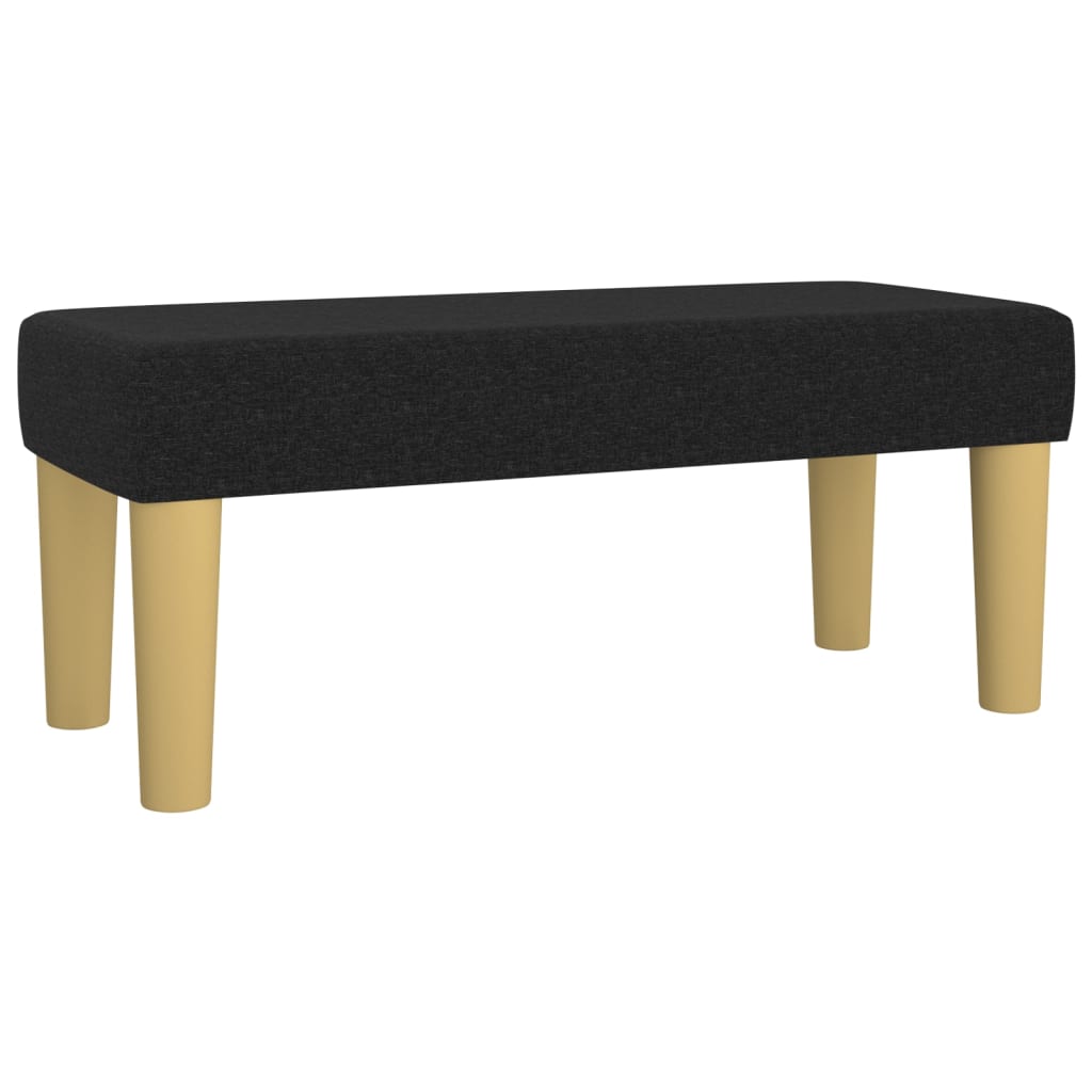 vidaXL Κρεβάτι Boxspring με Στρώμα Μαύρο 90x190 εκ.Υφασμάτινο