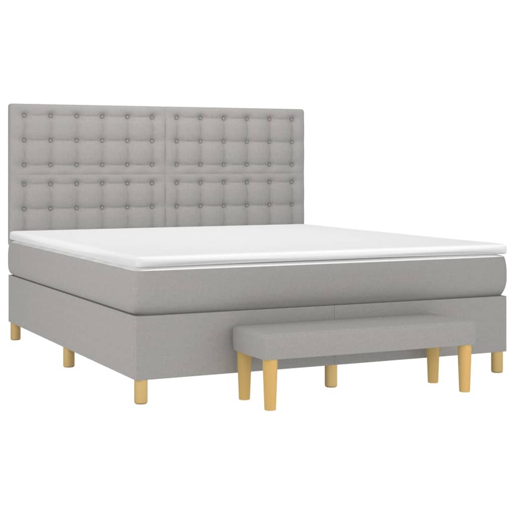 vidaXL Κρεβάτι Boxspring με Στρώμα Αν. Πράσινο 160x200εκ Υφασμάτινο