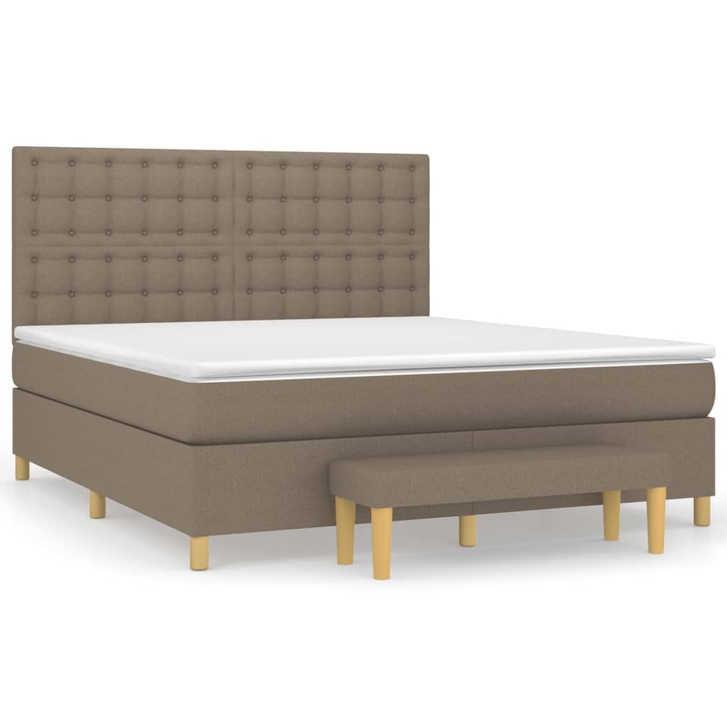 vidaXL Κρεβάτι Boxspring με Στρώμα Taupe 160x200 εκ. Υφασμάτινο