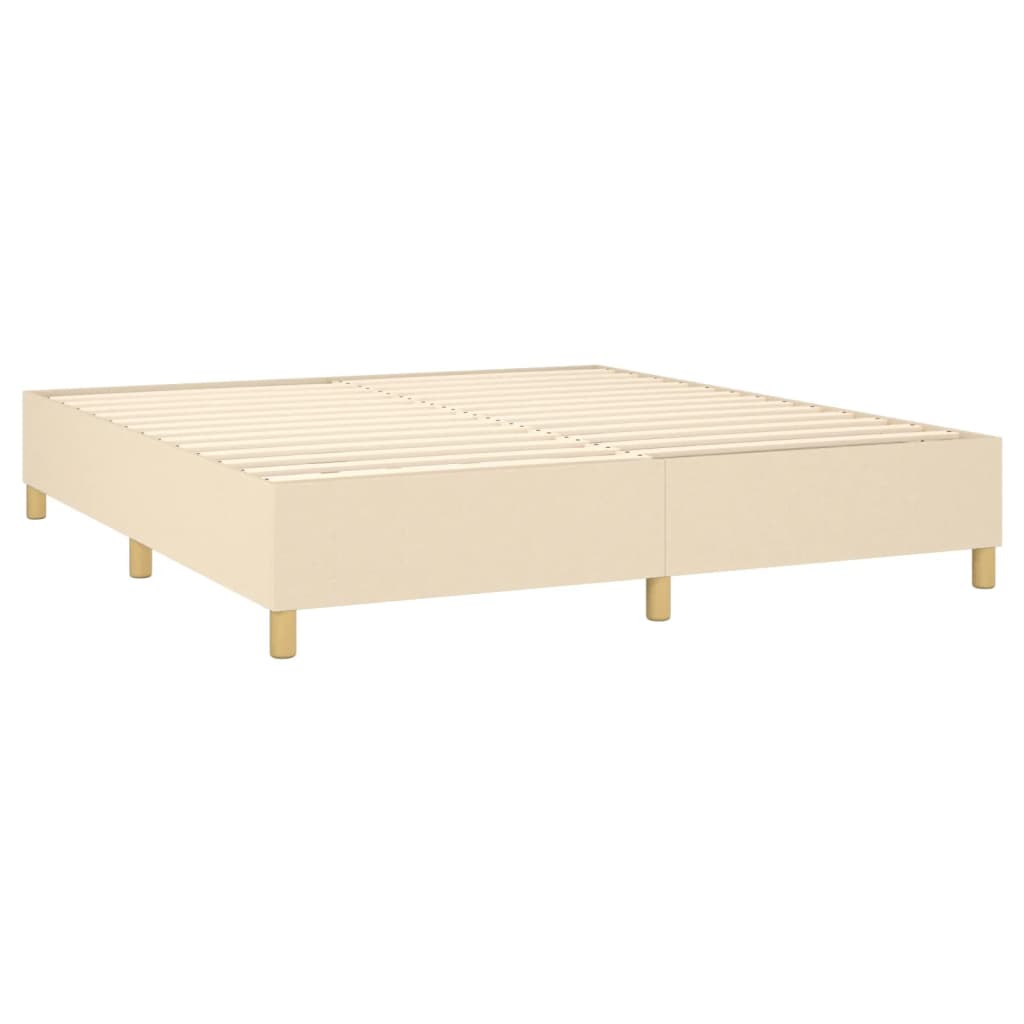 vidaXL Κρεβάτι Boxspring με Στρώμα Κρεμ 160x200 εκ. Υφασμάτινο