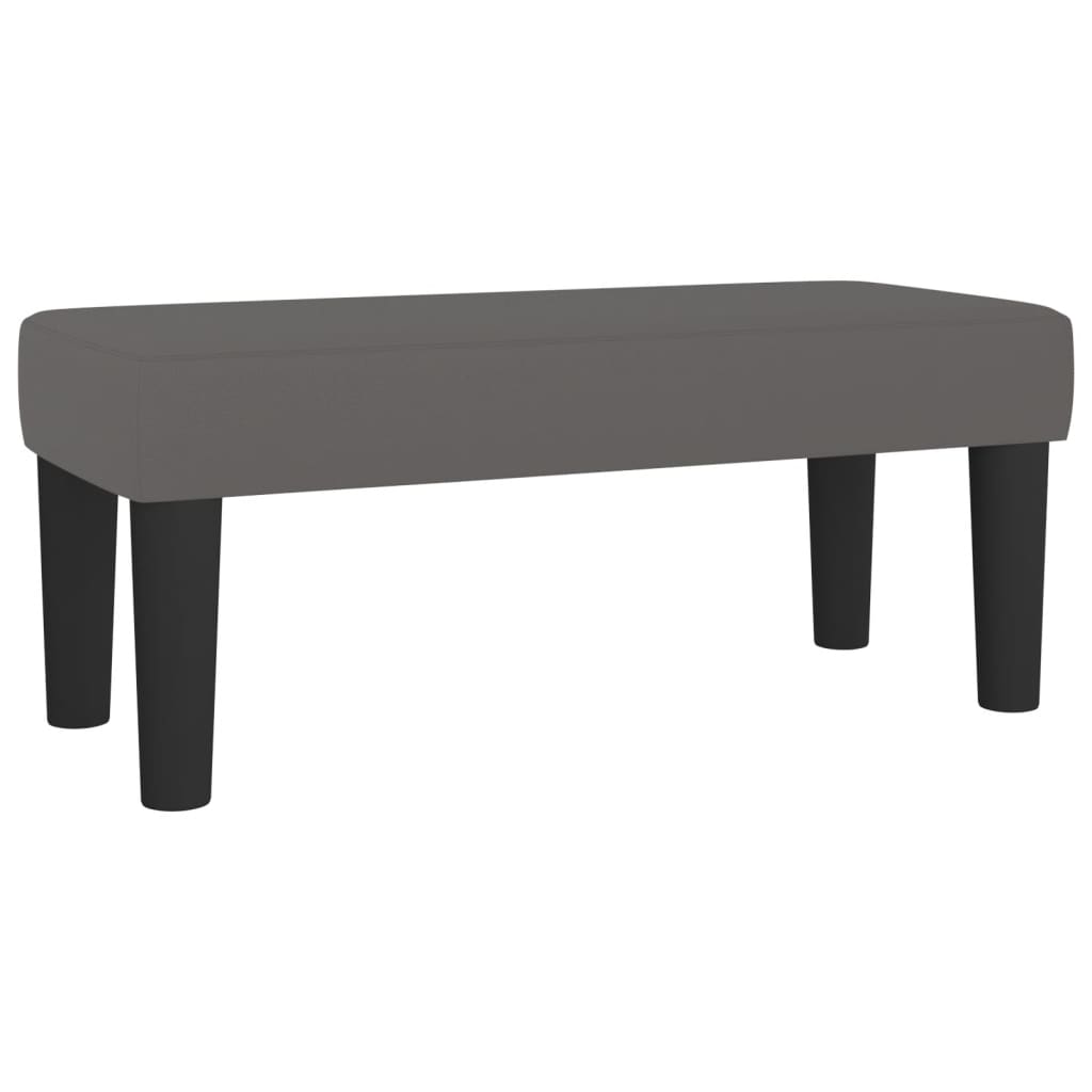 vidaXL Κρεβάτι Boxspring με Στρώμα Γκρι 100x200εκ. από Συνθετικό Δέρμα