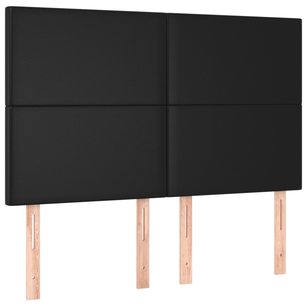 vidaXL Κρεβάτι Boxspring με Στρώμα Μαύρο 140x190εκ.από Συνθετικό Δέρμα