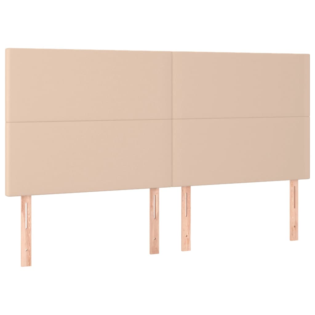 vidaXL Κρεβάτι Boxspring με Στρώμα Καπουτσίνο 200x200εκ.από Συνθ.Δέρμα