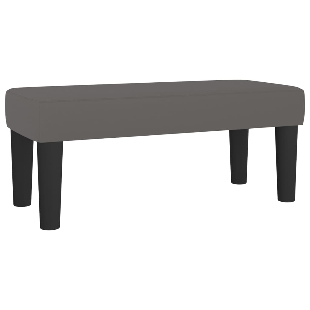 vidaXL Κρεβάτι Boxspring με Στρώμα Γκρι 100x200εκ. από Συνθετικό Δέρμα