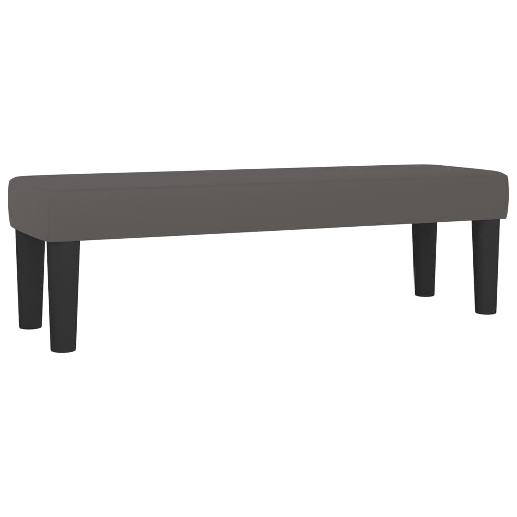 vidaXL Κρεβάτι Boxspring με Στρώμα Γκρι 140x190εκ. από Συνθετικό Δέρμα