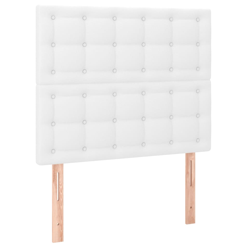 vidaXL Κρεβάτι Boxspring με Στρώμα Λευκό 80 x 200 εκ. Συνθετικό Δέρμα