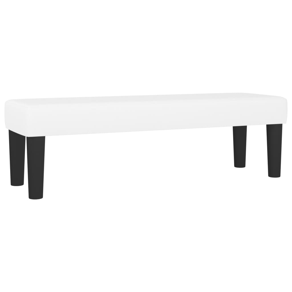 vidaXL Κρεβάτι Boxspring με Στρώμα Λευκό 140x190εκ.από Συνθετικό Δέρμα