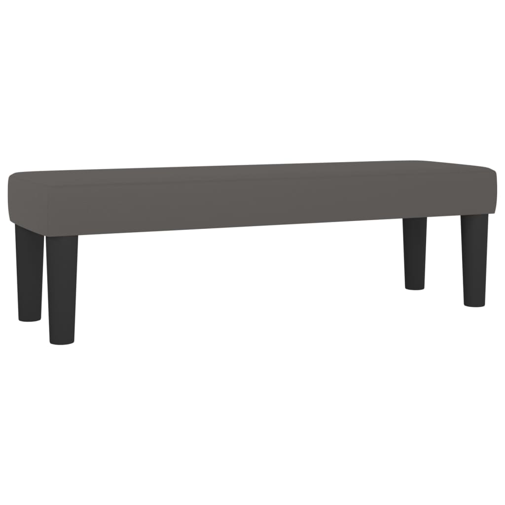 vidaXL Κρεβάτι Boxspring με Στρώμα Γκρι 140x190εκ. από Συνθετικό Δέρμα