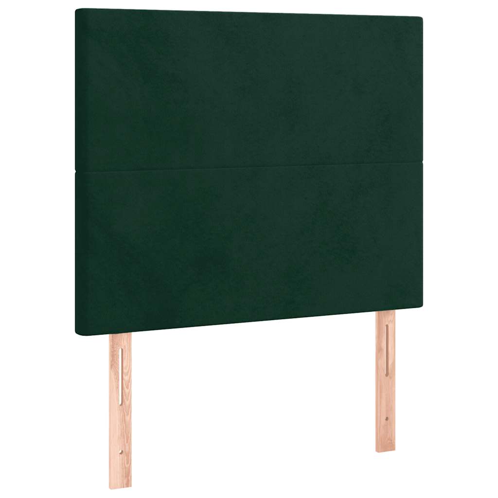 vidaXL Κρεβάτι Boxspring με Στρώμα Σκούρο Πράσινο 80x200 εκ. Βελούδινο