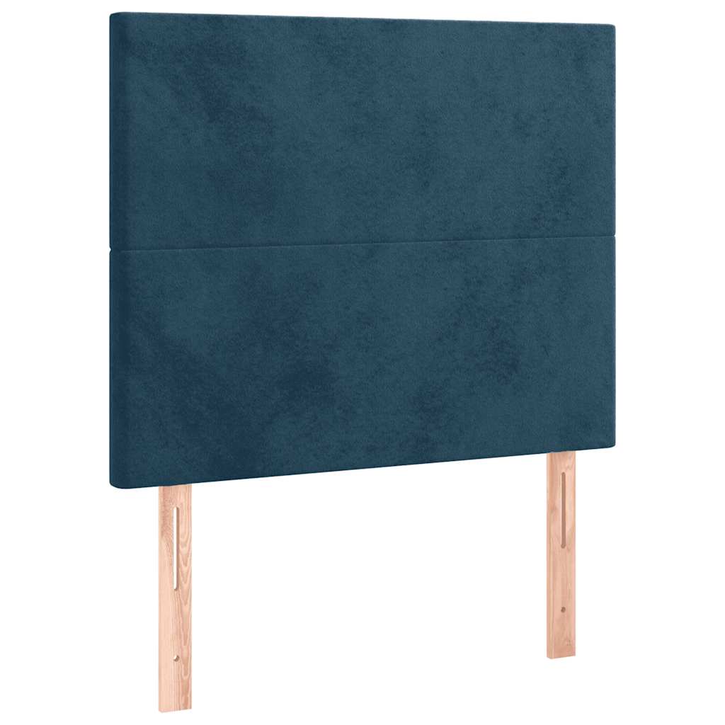 vidaXL Κρεβάτι Boxspring με Στρώμα Σκούρο Μπλε 100x200 εκ. Βελούδινο