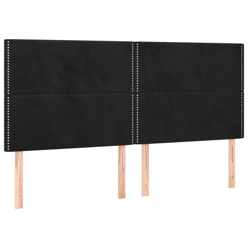 vidaXL Κρεβάτι Boxspring με Στρώμα Μαύρο 160x200 εκ. Βελούδινο