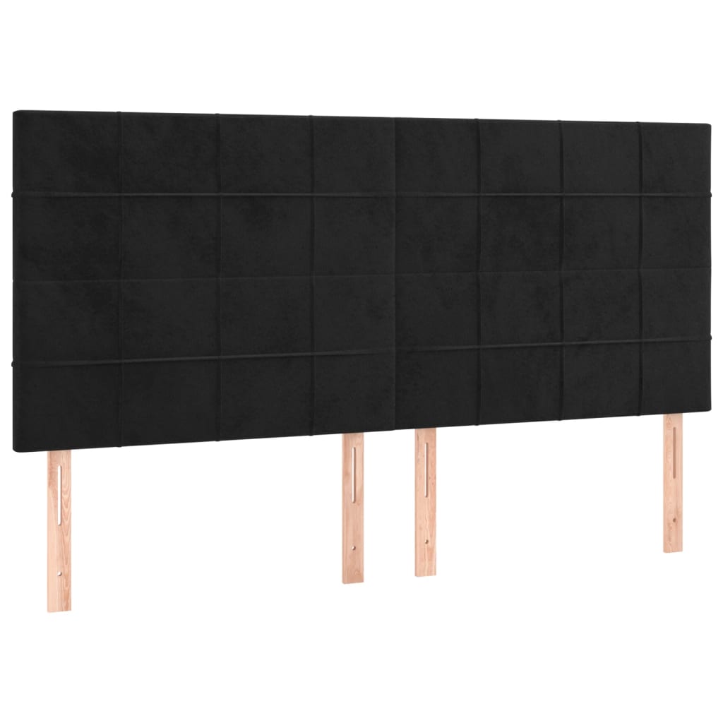 vidaXL Κρεβάτι Boxspring με Στρώμα Μαύρο 180x200 εκ. Βελούδινο
