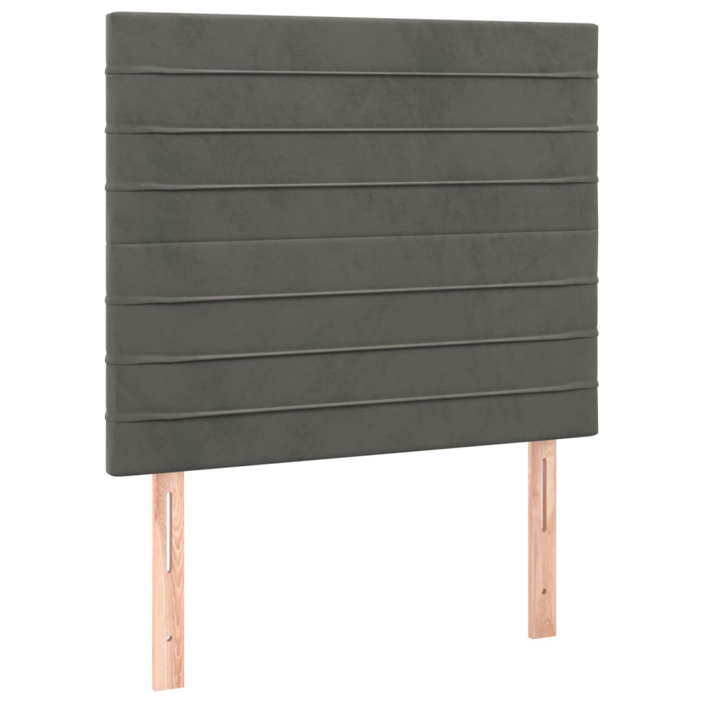 vidaXL Κρεβάτι Boxspring με Στρώμα Σκούρο Γκρι 80x200 εκ. Βελούδινο
