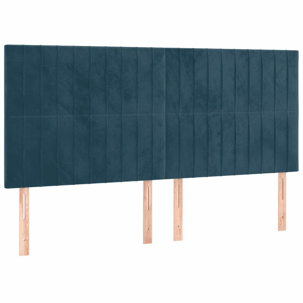 vidaXL Κρεβάτι Boxspring με Στρώμα Σκούρο Μπλε 180x200 εκ. Βελούδινο