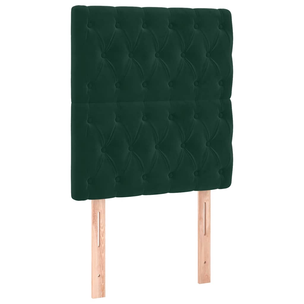 vidaXL Κρεβάτι Boxspring με Στρώμα Σκούρο Πράσινο 80x200 εκ. Βελούδινο
