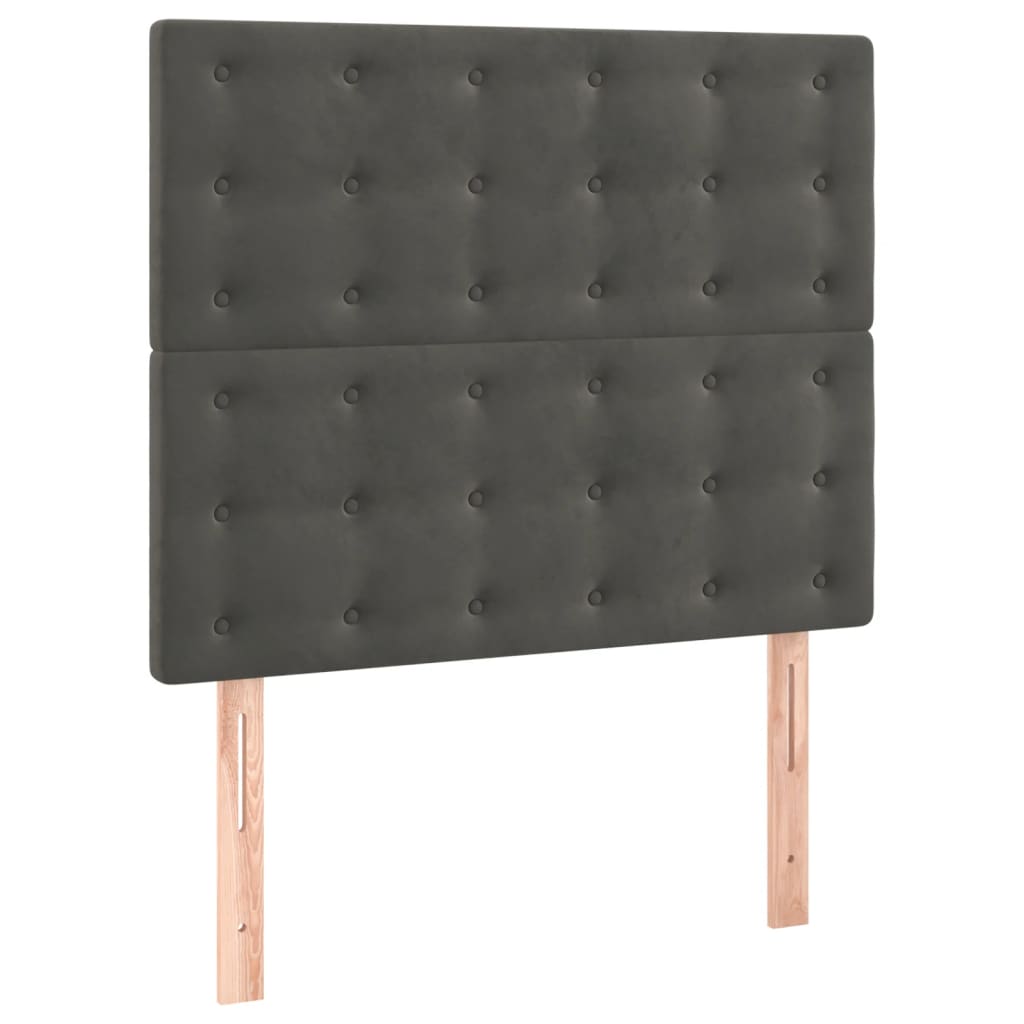 vidaXL Κρεβάτι Boxspring με Στρώμα Σκούρο Γκρι 80x200 εκ. Βελούδινο